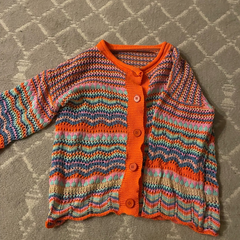 vintage scalloped hem cardigan